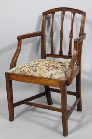 A 19thC mahogany carver chair