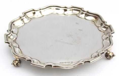 An Elizabeth II silver card waiter