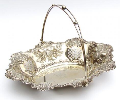 A late Victorian silver basket