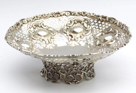 A Victorian silver bon bon dish