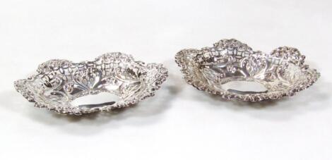 A pair of Victorian silver dishes