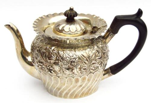 A Victorian silver teapot