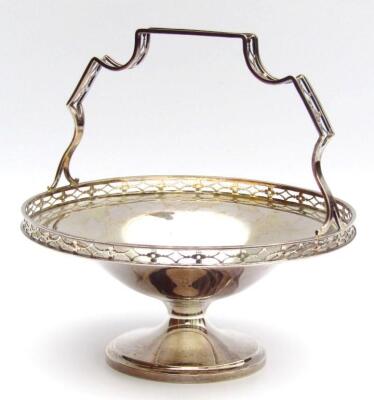 A George V silver pedestal basket