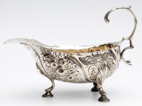 A George III silver sauce boat