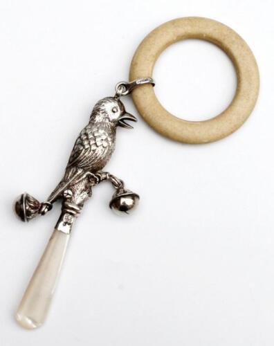 A George V silver child's rattle