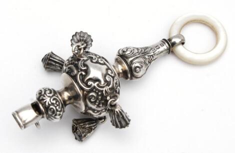 An Edwardian silver child's rattle