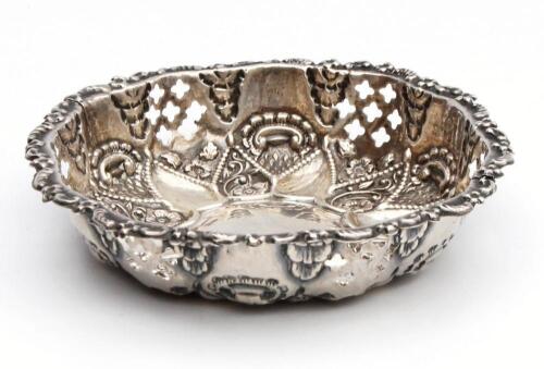 A late Victorian silver shallow dish