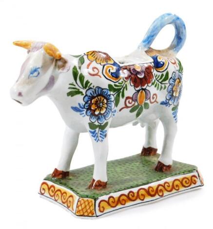 A late 18thC style Dutch Delft cow creamer