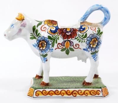 A late 18thC style Dutch Delft cow creamer - 2