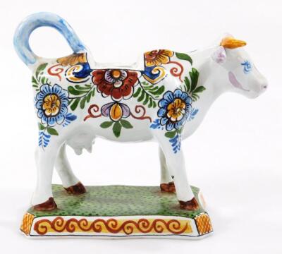 A late 18thC style Dutch Delft cow creamer - 4