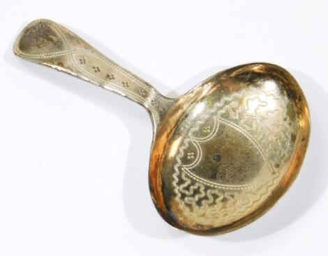 A George III silver caddy spoon