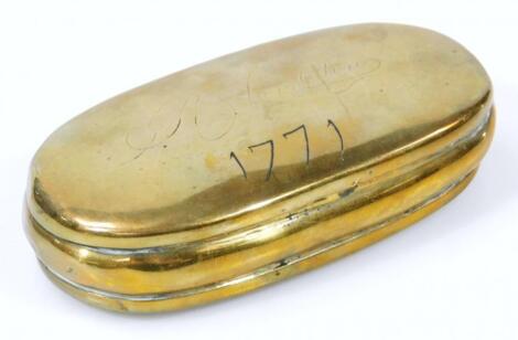 An English brass tobacco box