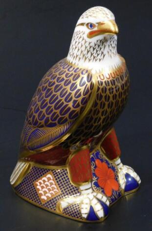 A Royal Crown Derby paperweight ornament bird of prey LVII