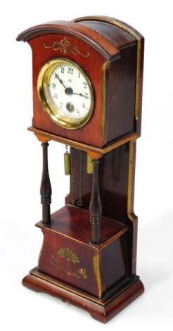 An early 20thC mahogany cased miniature longcase clock