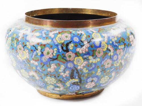 A large early 20thC Chinese cloisonne bowl