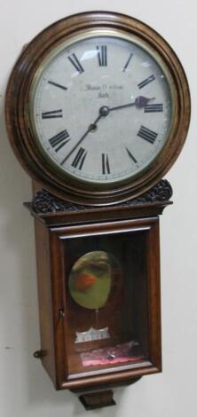 A 19thC drop dial wall clock