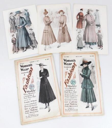 A set of five WWI fashion patterns