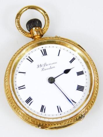 An Edwardian 18ct gold ladies fob watch