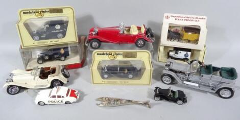 Various die-cast vehicles