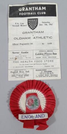 Grantham Town Related. A football programme Grantham V Oldham Athletic 1967