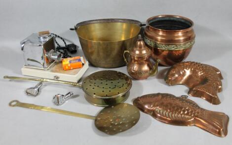 Various 20thC copper and brass