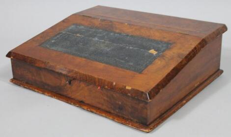 A 19thC walnut and mahogany tabletop lectern