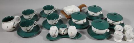 Various Denby Green Wheatsheaf pattern dinner ware