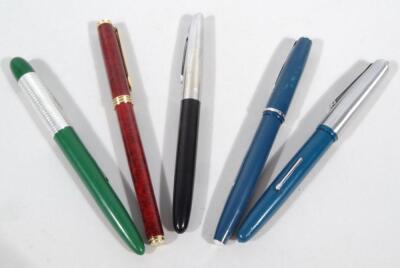 Various pens to include Platignum marked black and chrome coloured example 13cm wide