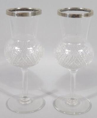 A pair of 20thC crystal glass vases - 2