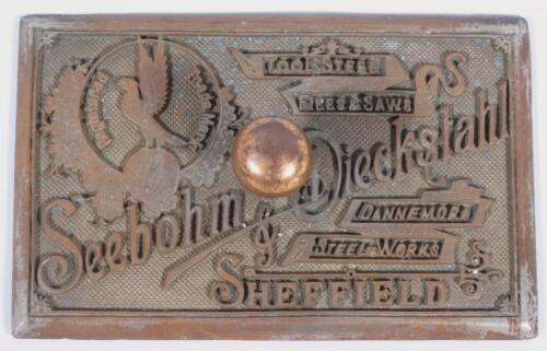 A late 19th/early 20thC Seebohm Dieckstahl Sheffield steelworks metal stamp