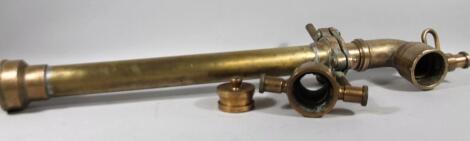 An early 20thC brass fireman's stand pipe