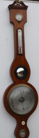 A late 19thC wheel barometer