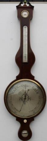 A large mid 19thC wheel barometer