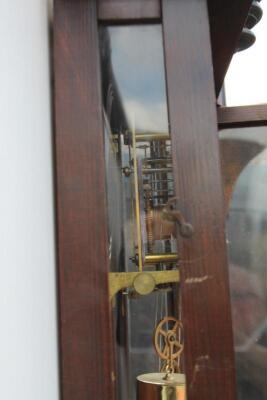 A late 19th/early 20thC Vienna walnut and ebonised wall clock - 3