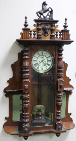 A Gustav Becker late 19thC Vienna wall clock