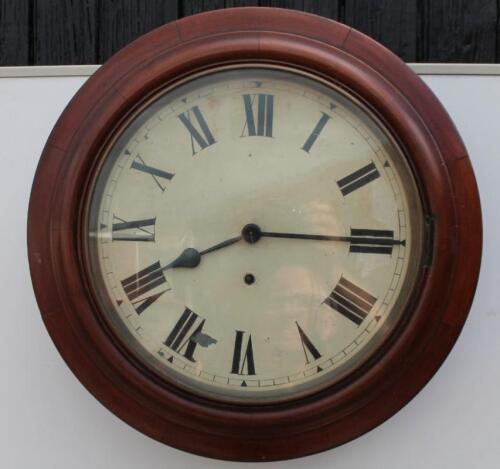 A 19thC mahogany station type clock