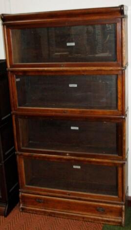 A Globe Wernicke three section mahogany solicitor's type bookcase