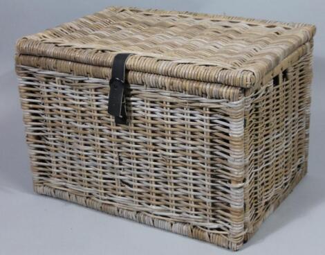 A rattan hamper