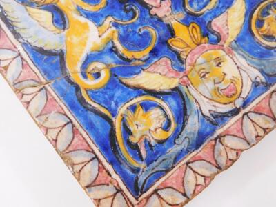 Two medieval style pottery floor tiles - 4