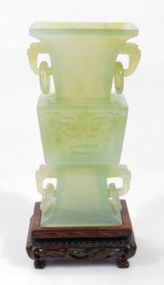 A 20thC Chinese jade vase - 2