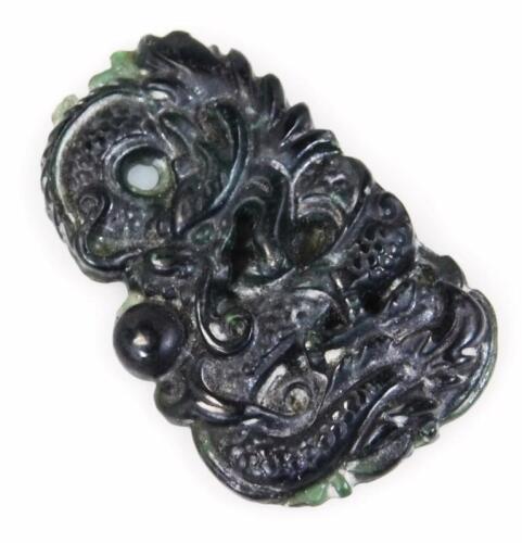 A 20thC Chinese spinach jade style pendant buckle