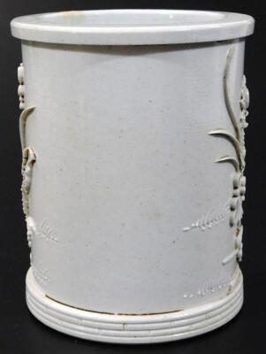 An ochre glazed brush pot - 3