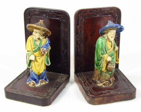 A pair of Chinese design bookends