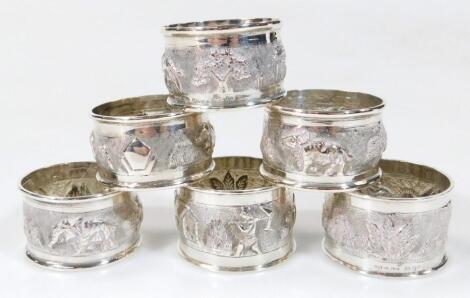 A set of six Indian napkin rings