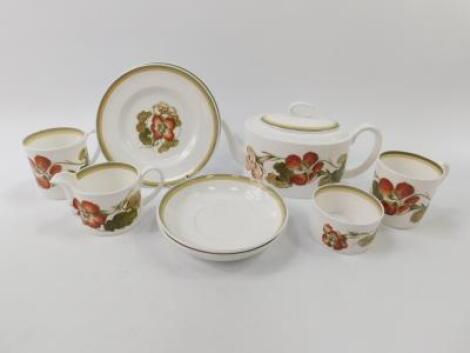 A Susie Cooper Early Morning pattern tea set in the Nasturtium pattern