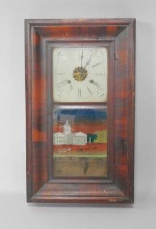 An American late 19thC mahogany shelf clock