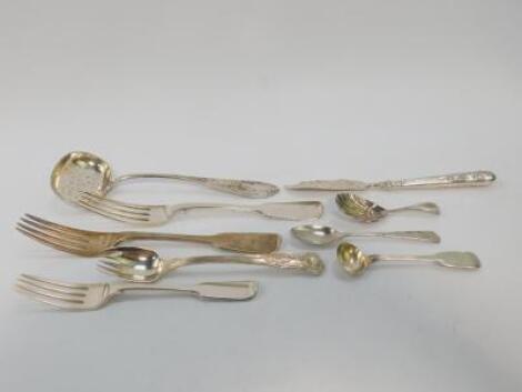 Two William IV silver table forks