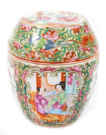 A late 19thC Cantonese jar and cover