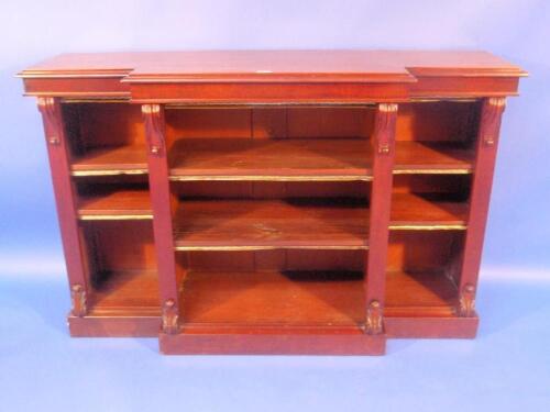 A Victorian mahogany breakfront open bookcase