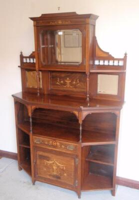 A late Victorian rosewood marquetry chiffonier